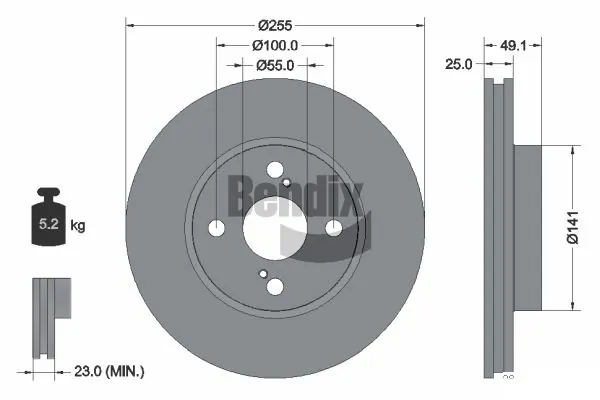 BENDIX Braking féktárcsa - BDS1246 - TothCarparts