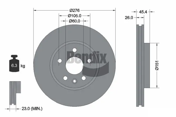 BENDIX Braking féktárcsa - BDS1256 - TothCarparts