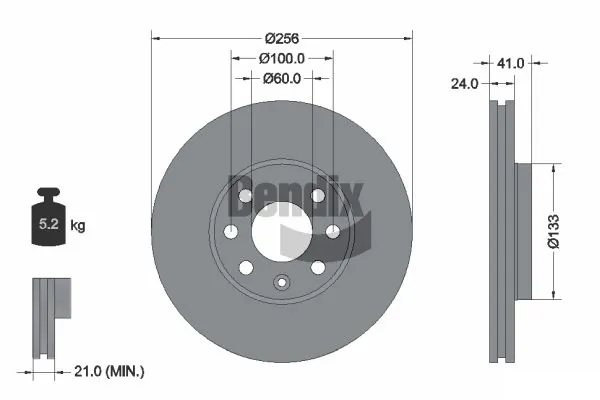 BENDIX Braking féktárcsa - BDS1261 - TothCarparts