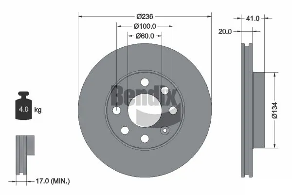 BENDIX Braking féktárcsa - BDS1280 - TothCarparts
