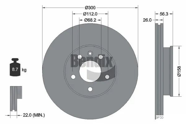 BENDIX Braking féktárcsa - BDS1281 - TothCarparts