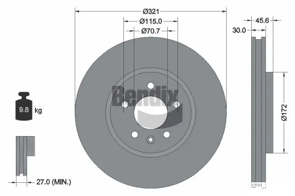 BENDIX Braking féktárcsa - BDS1299HC - TothCarparts