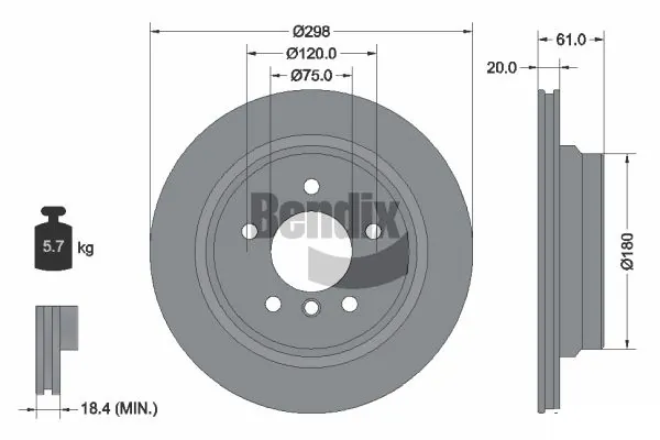 BENDIX Braking féktárcsa - BDS1307 - TothCarparts