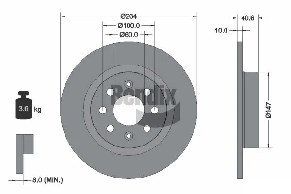 BENDIX Braking féktárcsa - BDS1314 - TothCarparts