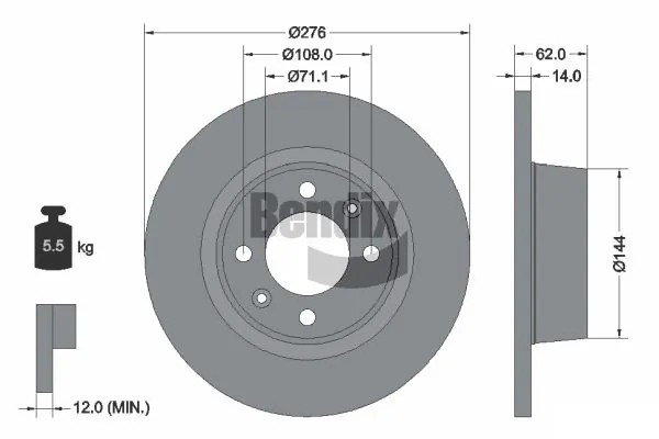 BENDIX Braking féktárcsa - BDS1315 - TothCarparts