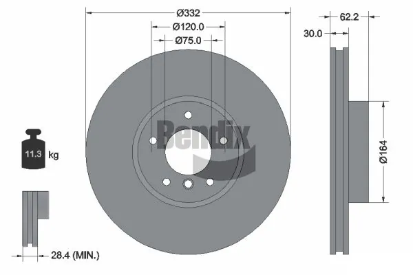 BENDIX Braking féktárcsa - BDS1320HC - TothCarparts