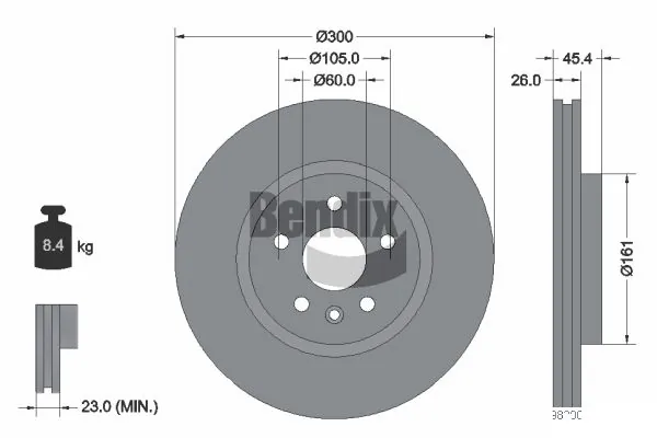 BENDIX Braking féktárcsa - BDS1322HC - TothCarparts