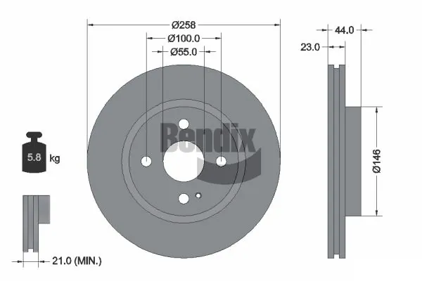 BENDIX Braking féktárcsa - BDS1327 - TothCarparts