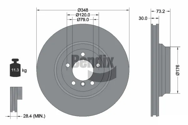 BENDIX Braking féktárcsa - BDS1340HC - TothCarparts