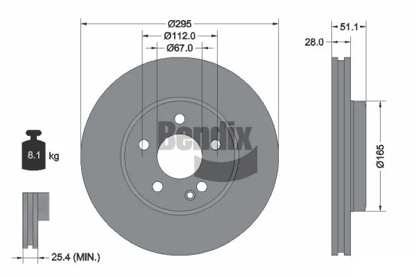BENDIX Braking féktárcsa - BDS1348 - TothCarparts