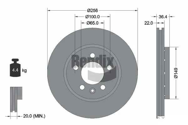 BENDIX Braking féktárcsa - BDS1356 - TothCarparts