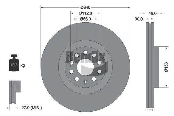 BENDIX Braking féktárcsa - BDS1358HC - TothCarparts