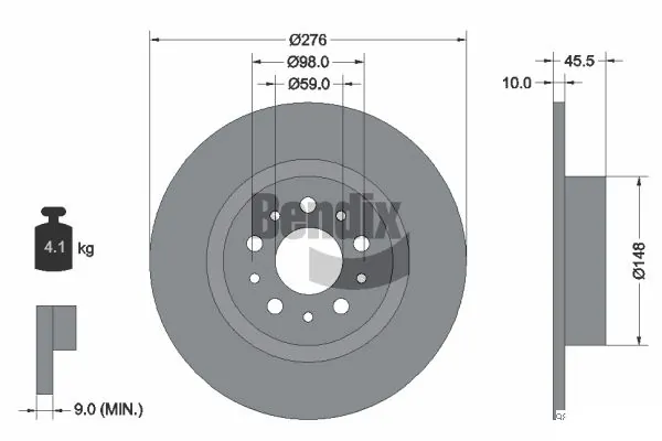 BENDIX Braking féktárcsa - BDS1370 - TothCarparts