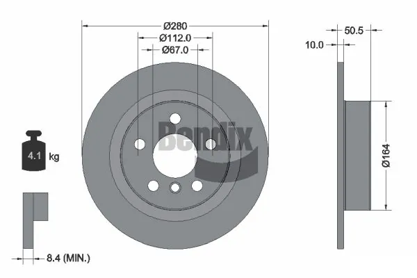 BENDIX Braking féktárcsa - BDS1374 - TothCarparts