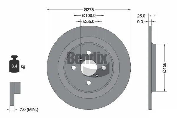 BENDIX Braking féktárcsa - BDS1376 - TothCarparts