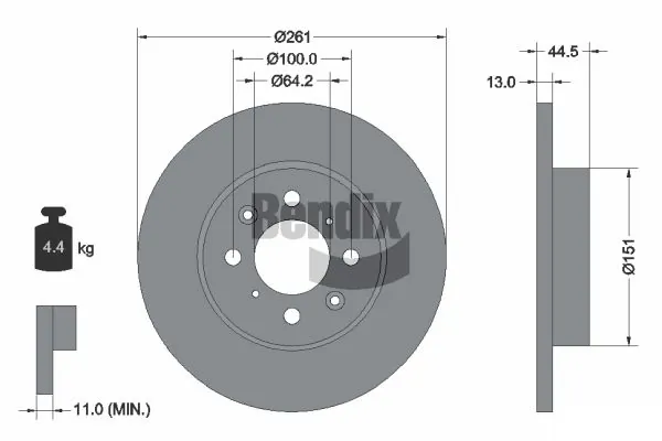 BENDIX Braking féktárcsa - BDS1401 - TothCarparts