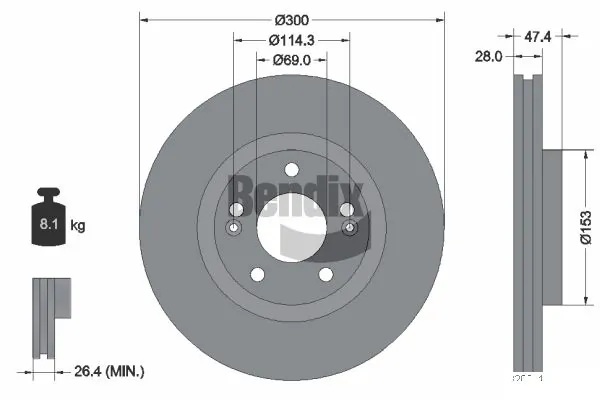 BENDIX Braking féktárcsa - BDS1417 - TothCarparts