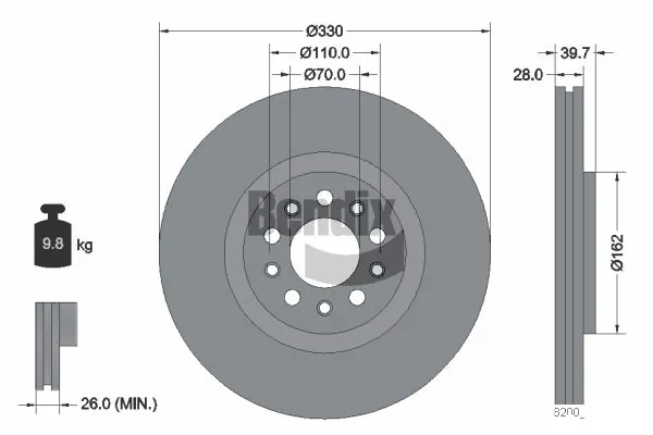 BENDIX Braking féktárcsa - BDS1418 - TothCarparts