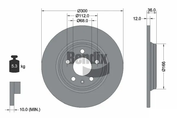 BENDIX Braking féktárcsa - BDS1440 - TothCarparts