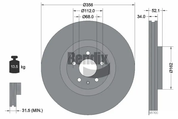 BENDIX Braking féktárcsa - BDS1455 - TothCarparts