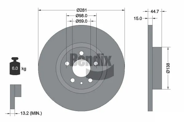 BENDIX Braking féktárcsa - BDS1456 - TothCarparts
