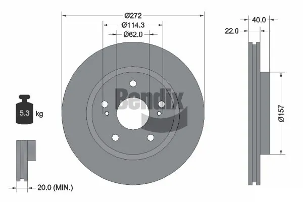 BENDIX Braking féktárcsa - BDS1458 - TothCarparts