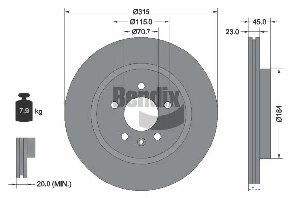 BENDIX Braking féktárcsa - BDS1463 - TothCarparts