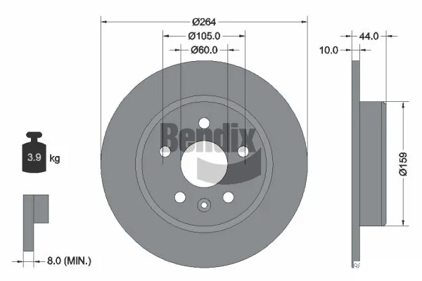 BENDIX Braking féktárcsa - BDS1475 - TothCarparts