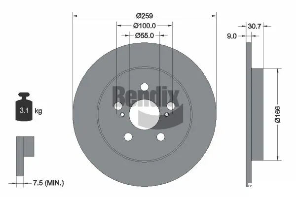 BENDIX Braking féktárcsa - BDS1478 - TothCarparts