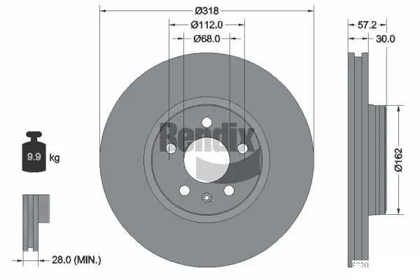 BENDIX Braking féktárcsa - BDS1488HC - TothCarparts