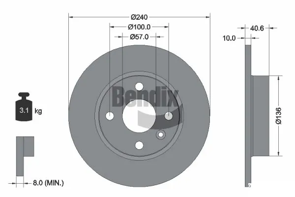 BENDIX Braking féktárcsa - BDS1492 - TothCarparts