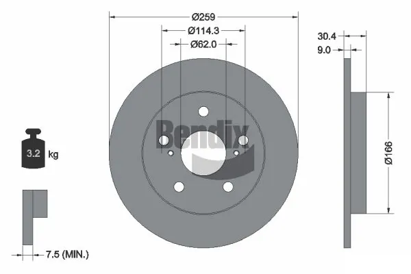 BENDIX Braking féktárcsa - BDS1494 - TothCarparts