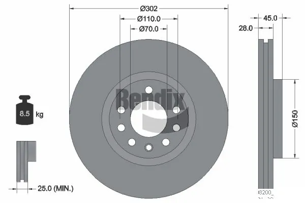 BENDIX Braking féktárcsa - BDS1512 - TothCarparts