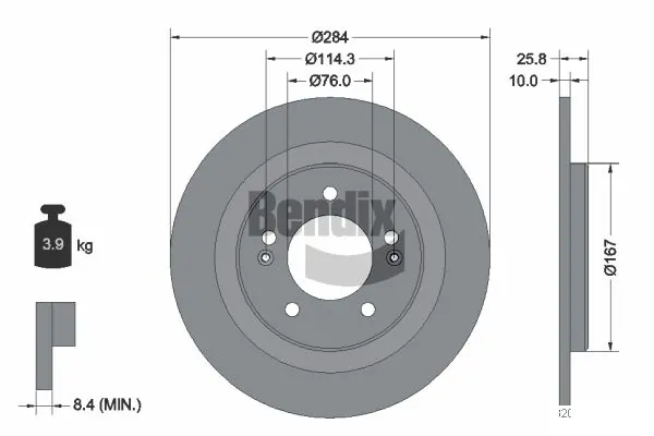 BENDIX Braking féktárcsa - BDS1525 - TothCarparts