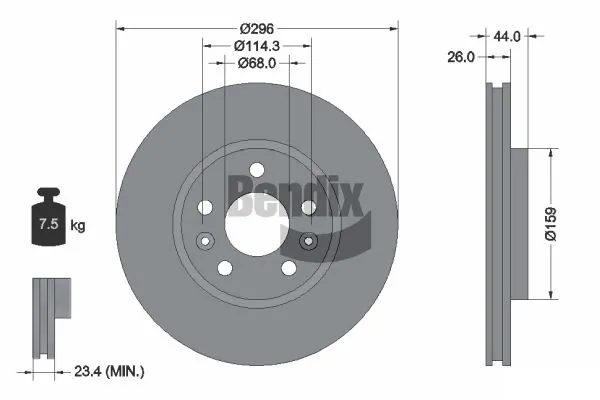 BENDIX Braking féktárcsa - BDS1538 - TothCarparts