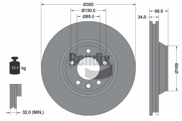 BENDIX Braking féktárcsa - BDS1546LHC - TothCarparts