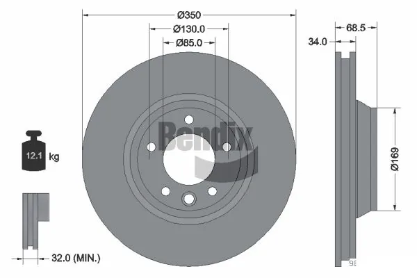 BENDIX Braking féktárcsa - BDS1546RHC - TothCarparts