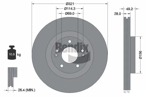 BENDIX Braking féktárcsa - BDS1547HC - TothCarparts