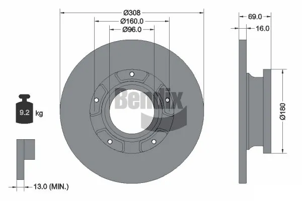 BENDIX Braking féktárcsa - BDS1561 - TothCarparts