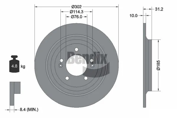 BENDIX Braking féktárcsa - BDS1569 - TothCarparts