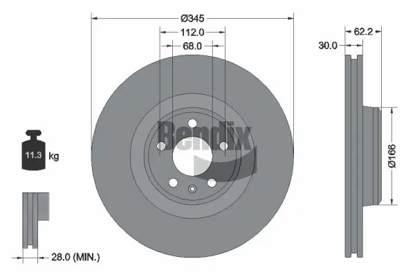 BENDIX Braking féktárcsa - BDS1574HC - TothCarparts