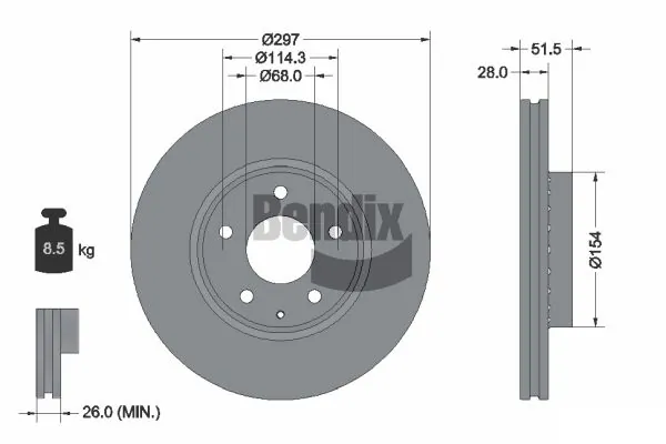 BENDIX Braking féktárcsa - BDS1579 - TothCarparts