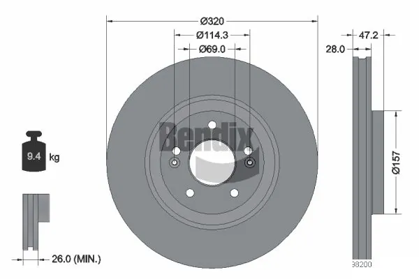 BENDIX Braking féktárcsa - BDS1599 - TothCarparts