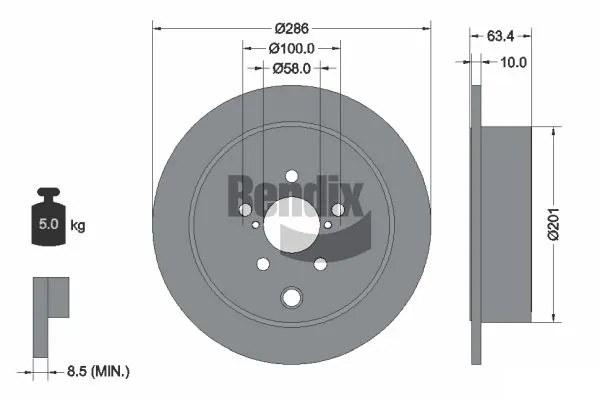 BENDIX Braking féktárcsa - BDS1645 - TothCarparts