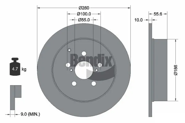 BENDIX Braking féktárcsa - BDS1648 - TothCarparts