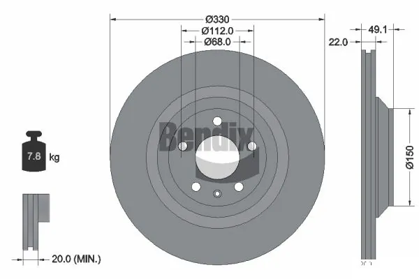 BENDIX Braking féktárcsa - BDS1655 - TothCarparts