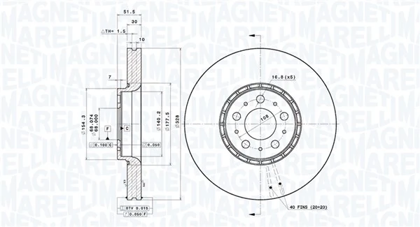 MAGNETI MARELLI féktárcsa - 360406219701 - TothCarparts