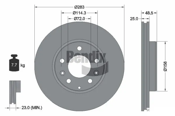 BENDIX Braking féktárcsa - BDS1672 - TothCarparts