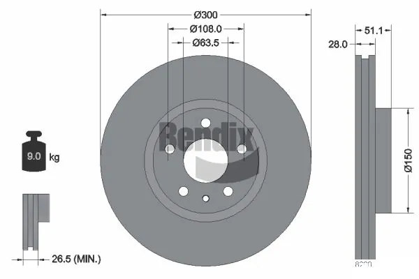 BENDIX Braking féktárcsa - BDS1680 - TothCarparts