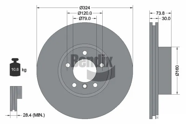 BENDIX Braking féktárcsa - BDS1695HC - TothCarparts